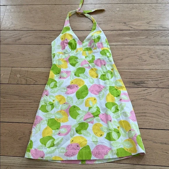 Lilly Pulitzer Multicolor Cotton Blend Halter dress size 2 - Picture 3 of 7